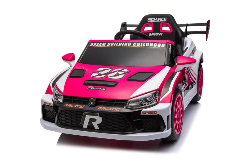 12V4A 20W*2 One Button Start, Forward And Backward, High And Low Speed, Music, Front Light, Power Display, Two Doors Can Open, 2.4G R / C, Seat Belt Four Wheel Absorber Kids Ride On Car by HouseOfZazla