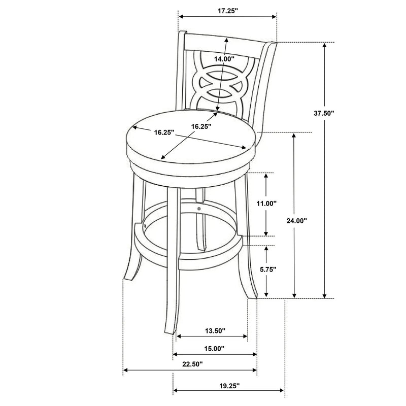 Swivel Counter Stool (Set of 2) - Black by HouseOfZazla