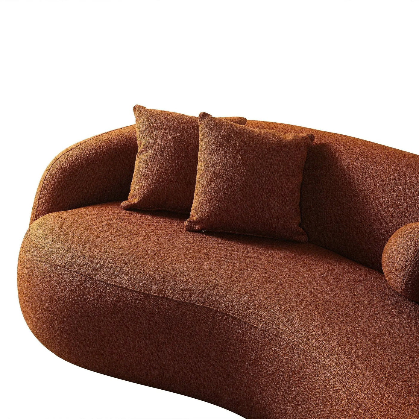 Drake - Japandi Style Curvy Boucle Sofa by HouseOfZazla