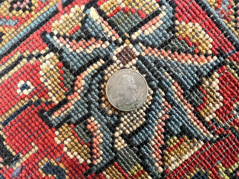Persian Sarouk Rug 8x12, Wool Hand Knotted Antique Carpet, Floral Medallion, Cream Red, Traditional Oriental Rug by Jewel Rugs