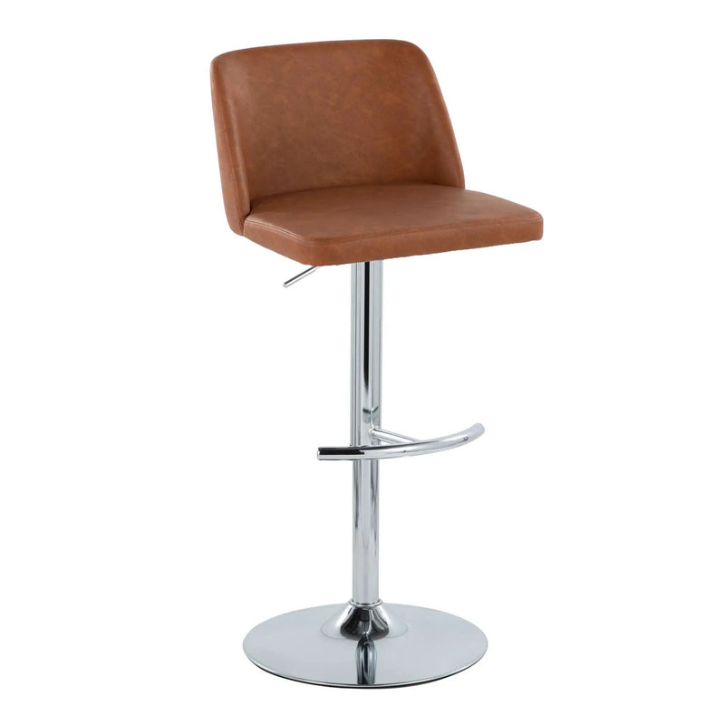 Toriano - Contemporary Adjustable Barstool With Swivel & Rounded T Footrest (Set of 2) by Unique Piece Furniture