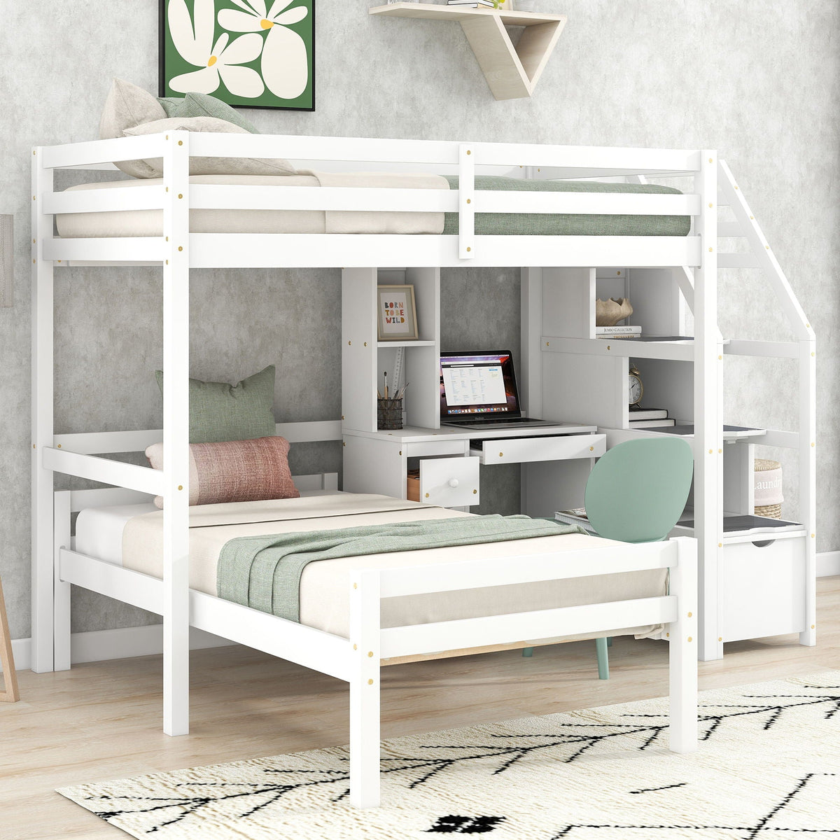 Storage Loft Bed with Stand Alone Bed and Desk - Twin Size, photo 20 of 32