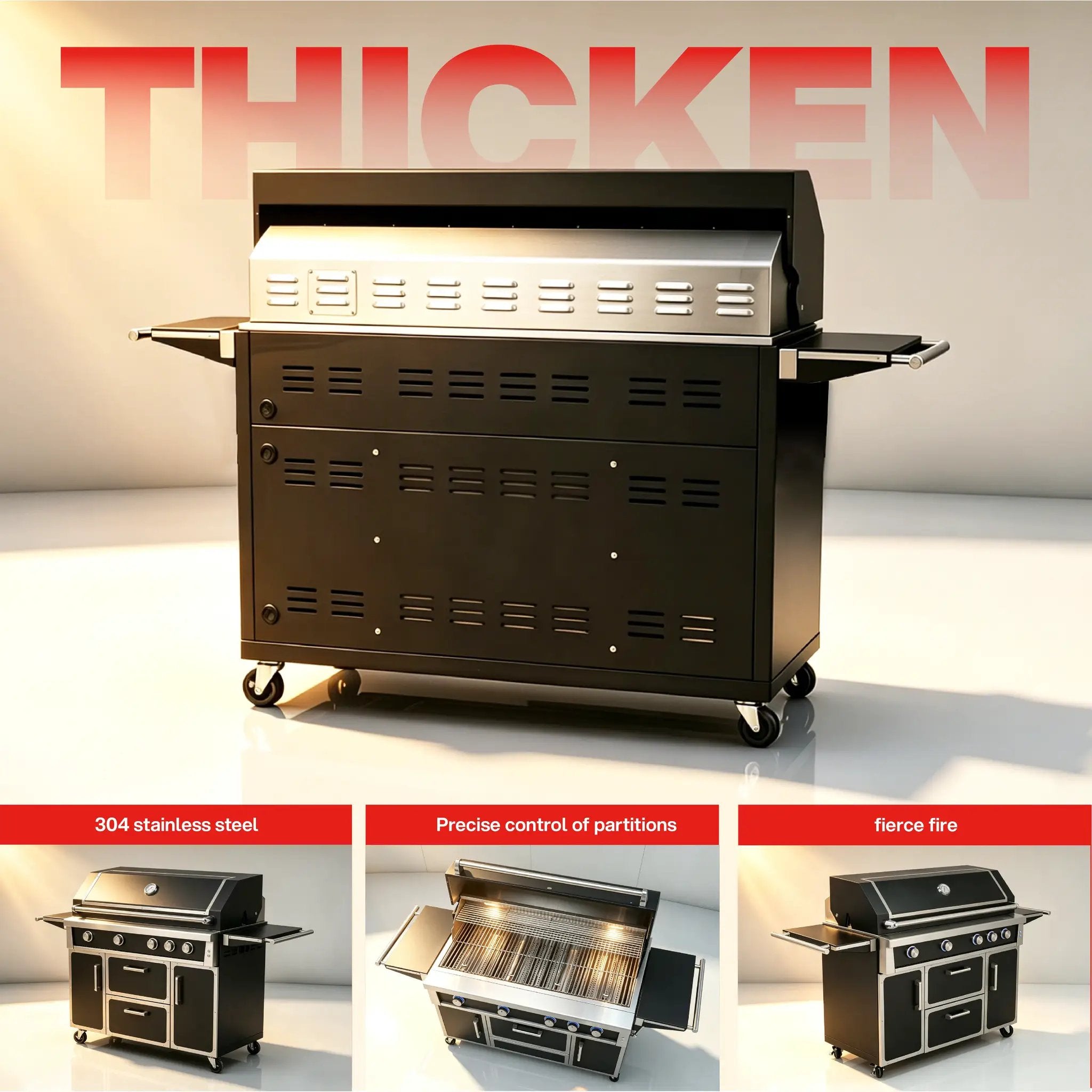 49'' Stainless Steel Standard Grill Featuring Infrared Back Burner by HouseOfZazla