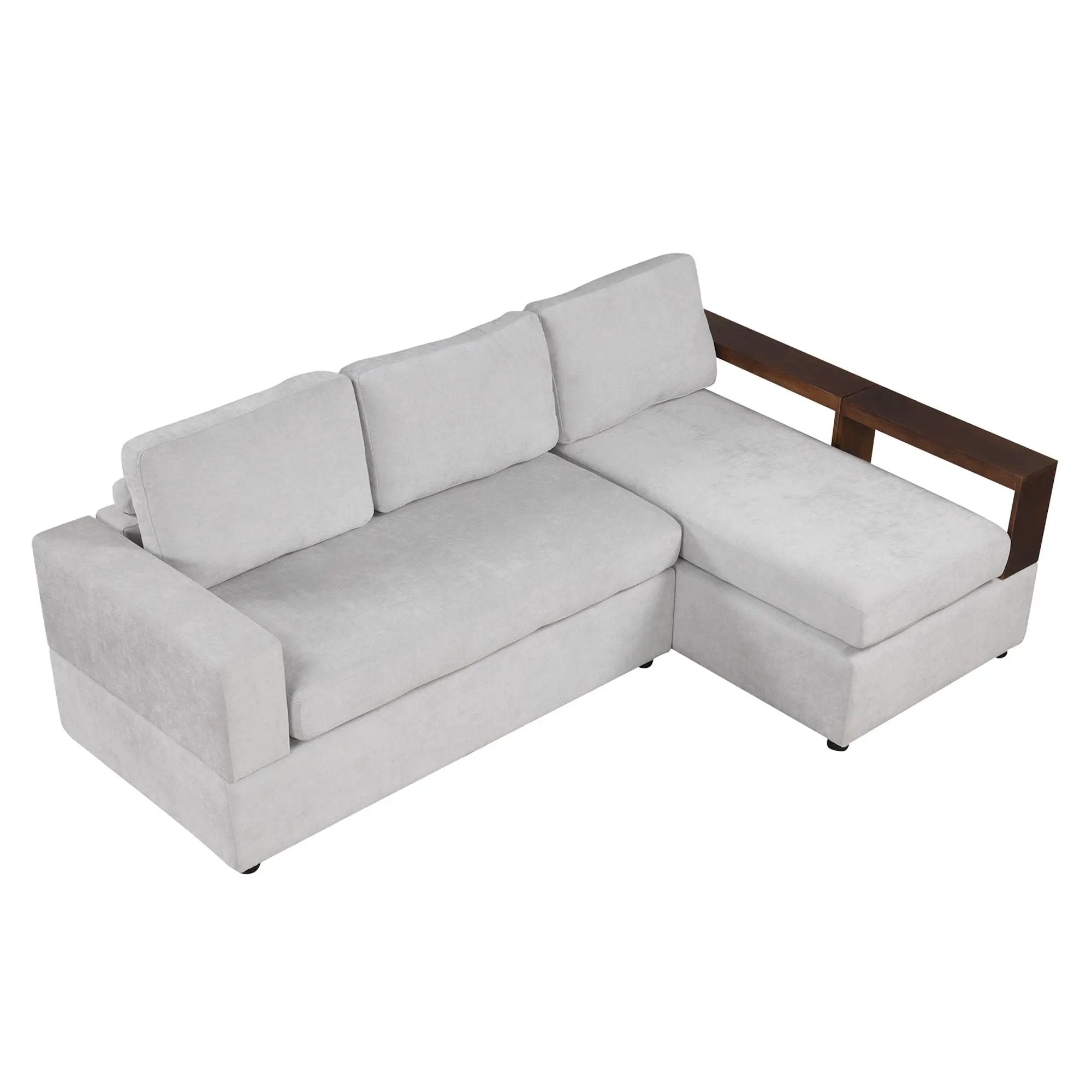Sectional Sofa Upholstered Sofa Couch With Reversible Armrests For Living Room by HouseOfZazla