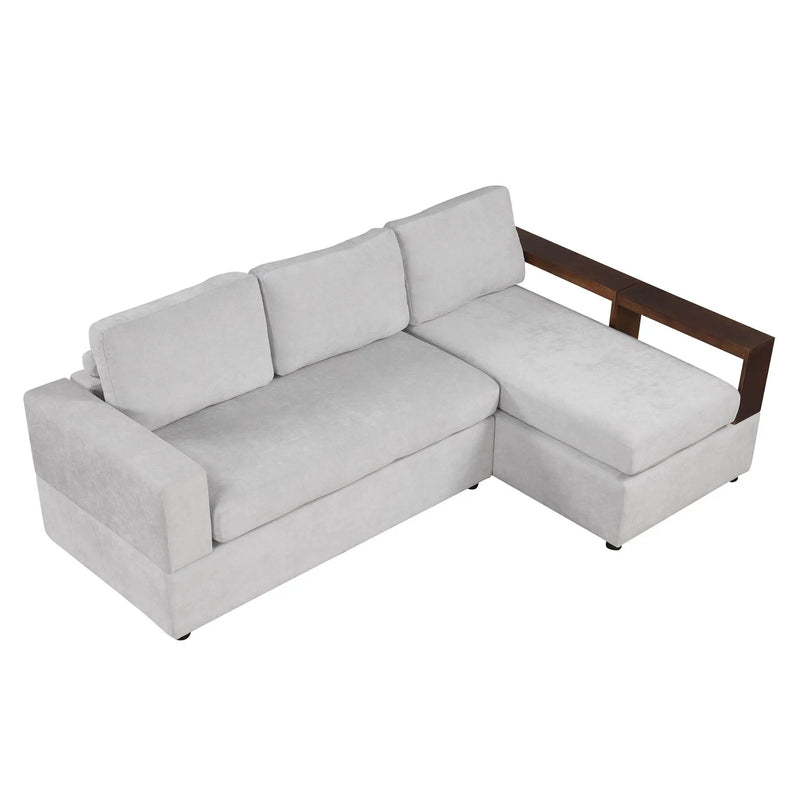 Sectional Sofa Upholstered Sofa Couch With Reversible Armrests For Living Room by HouseOfZazla