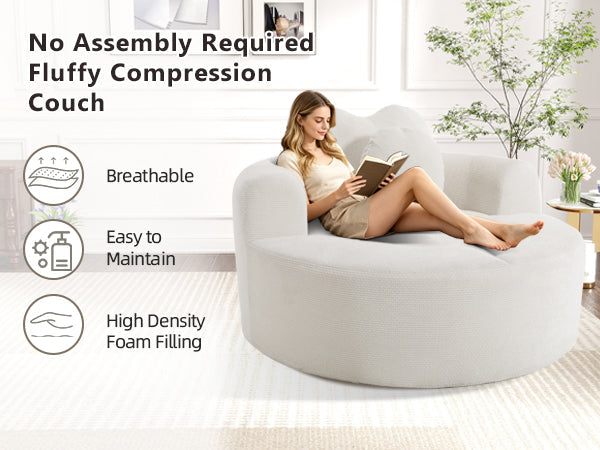 Round Sofa Bed with Memory Foam Sectional Couch, photo 3 of 10