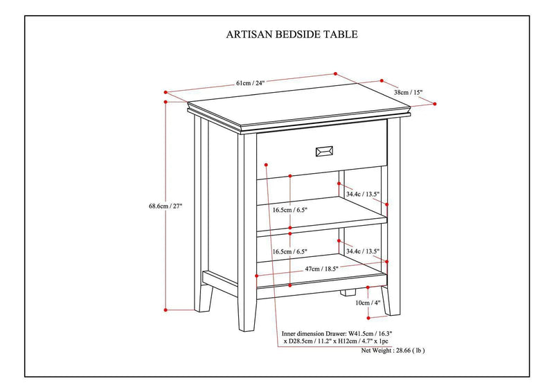 Artisan - Handcrafted Bedside Table by Unique Piece Furniture
