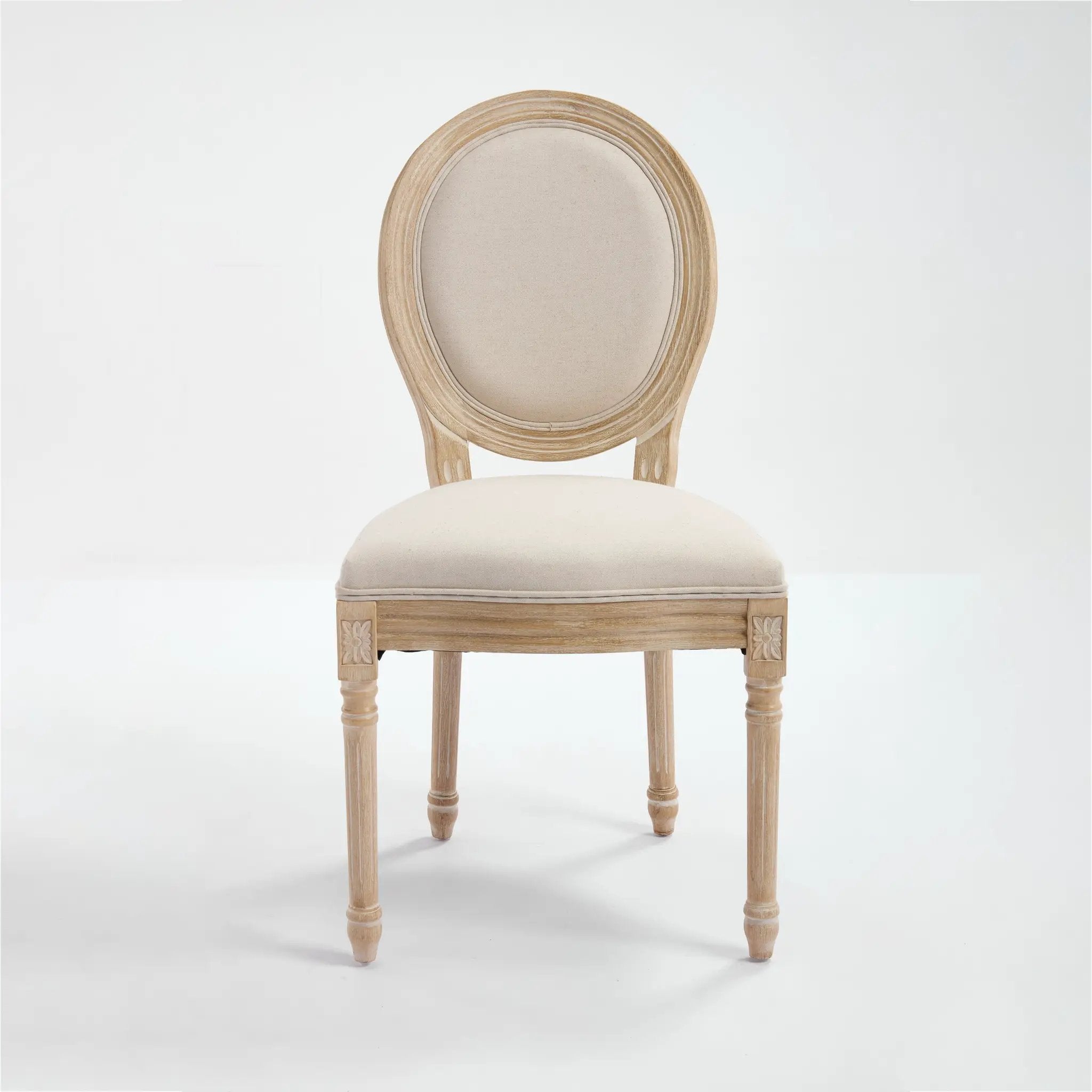 French Country Dining Chairs Set of 2 with Upholstered Round Back by HouseOfZazla