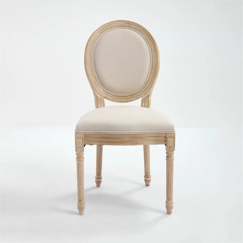 French Country Dining Chairs Set of 2 with Upholstered Round Back by HouseOfZazla