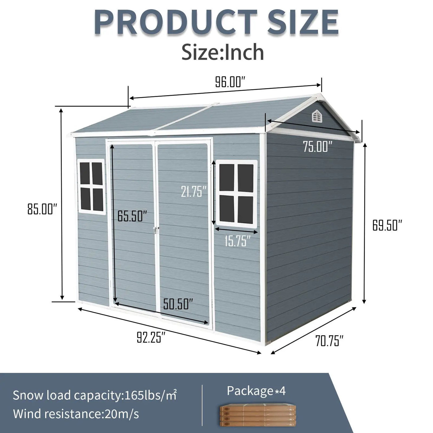 Resin Outdoor Storage Shed Waterproof Shed With Floor & Two Windows & Lockable Door, Tool Shed For Garden, Patio, Backyard by HouseOfZazla