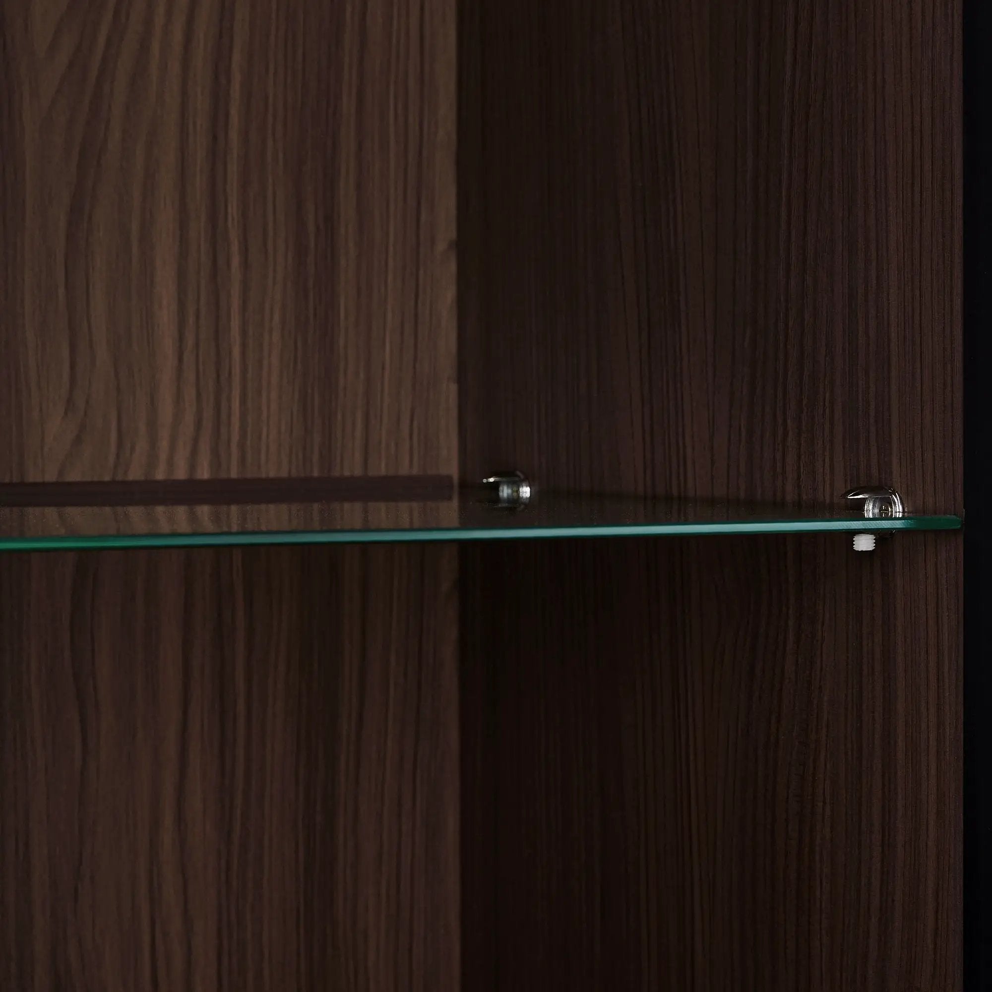 Modern Minimalist Tall Lighted Display Cabinet With Tempered Glass Door - Black / Dark Walnut by HouseOfZazla