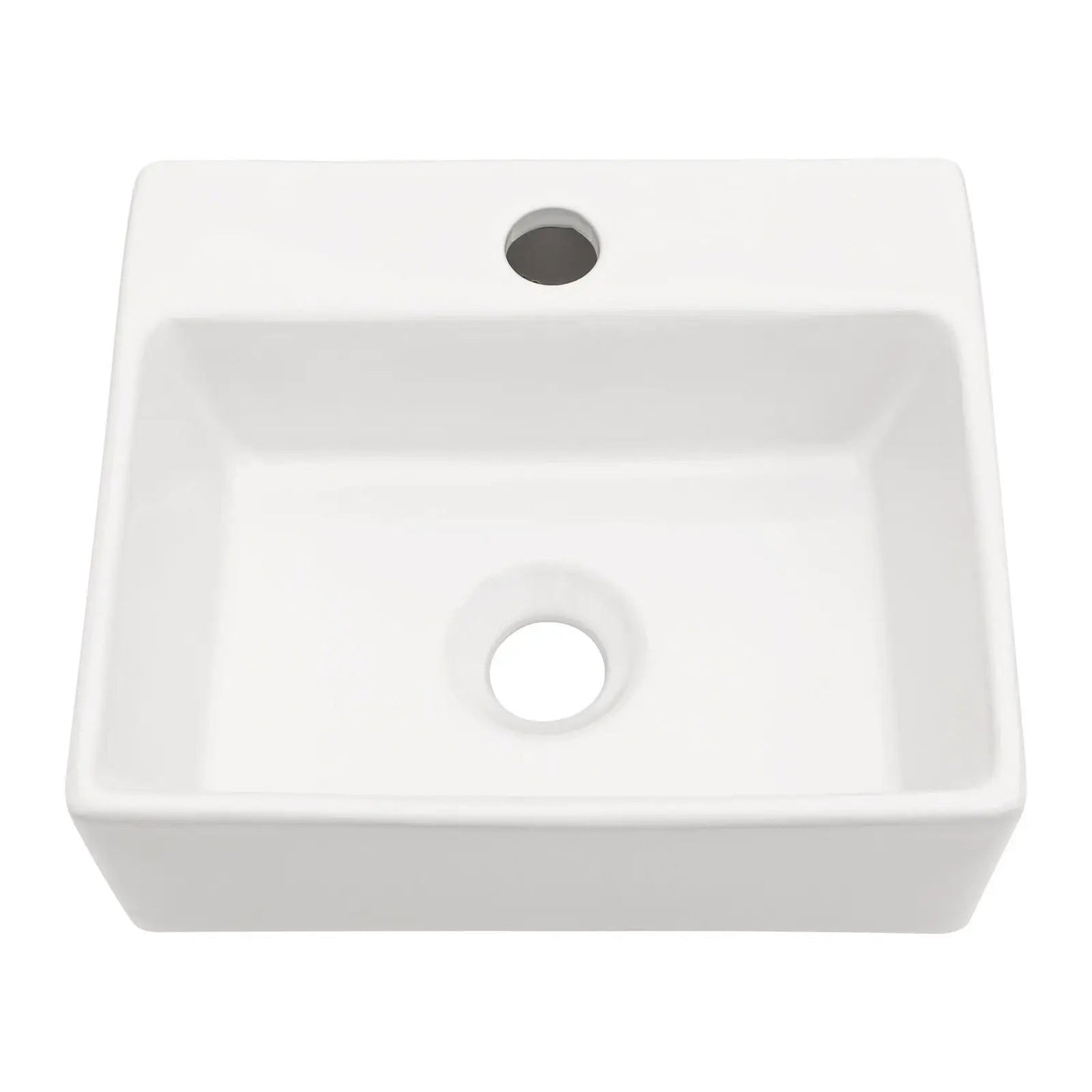 Ceramic Rectangle Wall Mount Bathroom Sink With Single Faucet Hole by HouseOfZazla