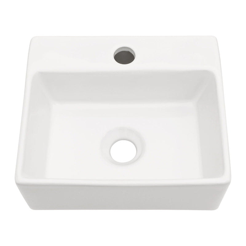 Ceramic Rectangle Wall Mount Bathroom Sink With Single Faucet Hole by HouseOfZazla