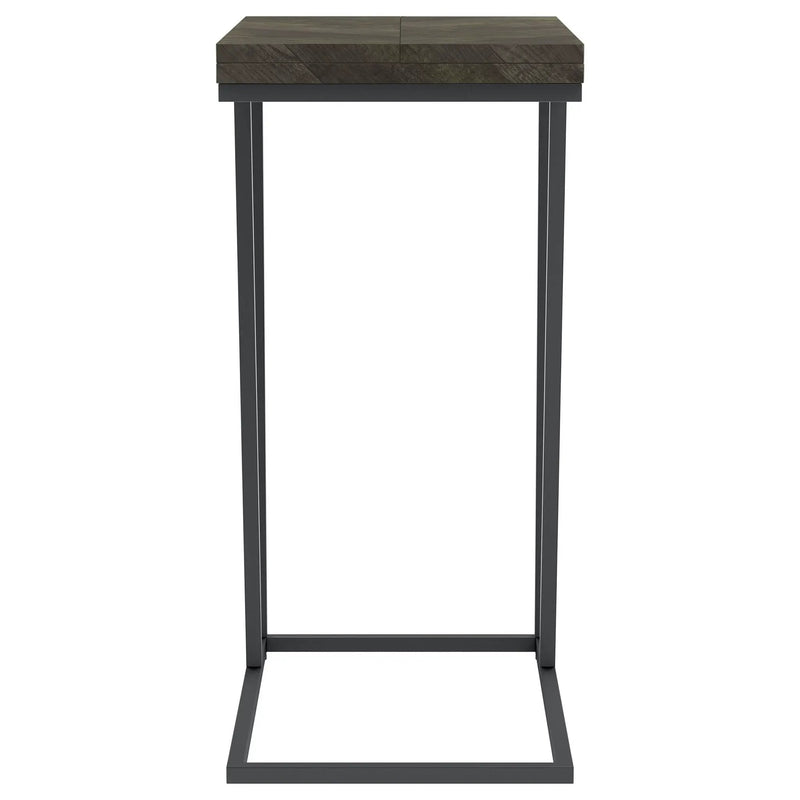 Carly Expandable Engineered Wood C-Shaped Side Table Grey by Unique Piece Furniture