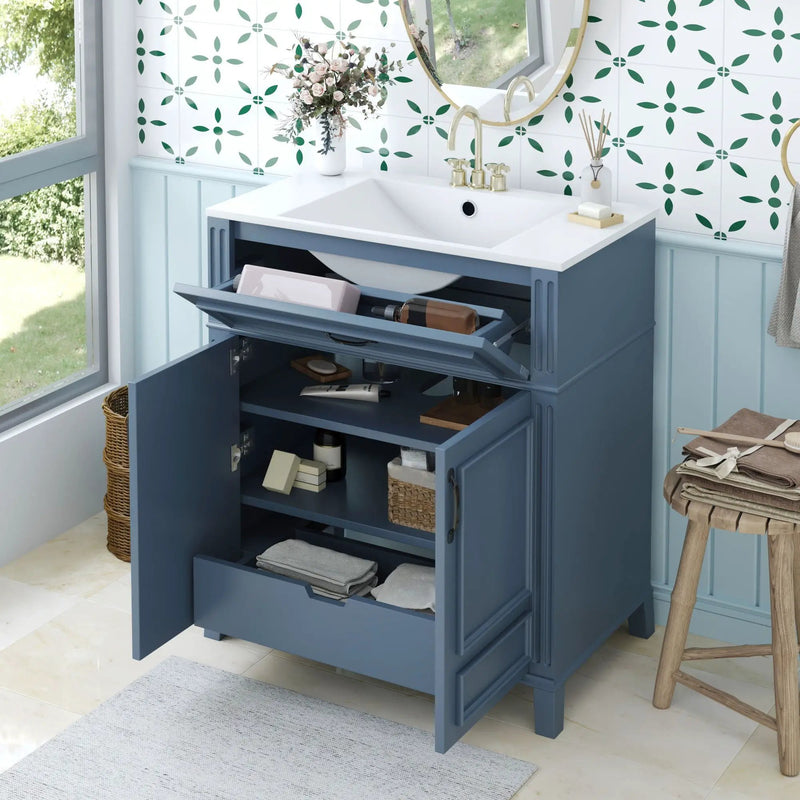 Bathroom Vanity With Sink Storage Cabinet - Blue by Unique Piece Furniture