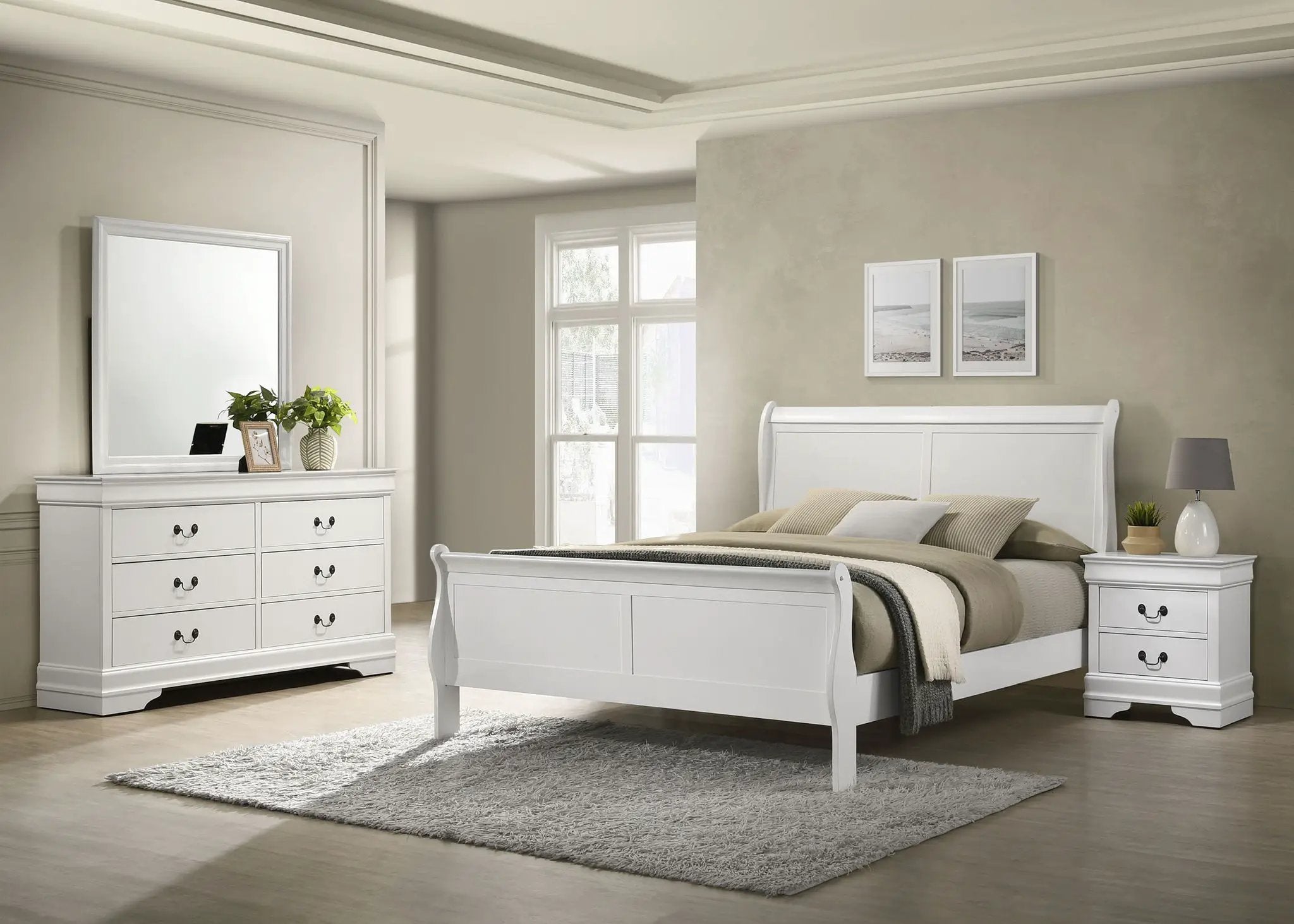 Louis Philippe 4-piece Queen Bedroom Set White by Unique Piece Furniture