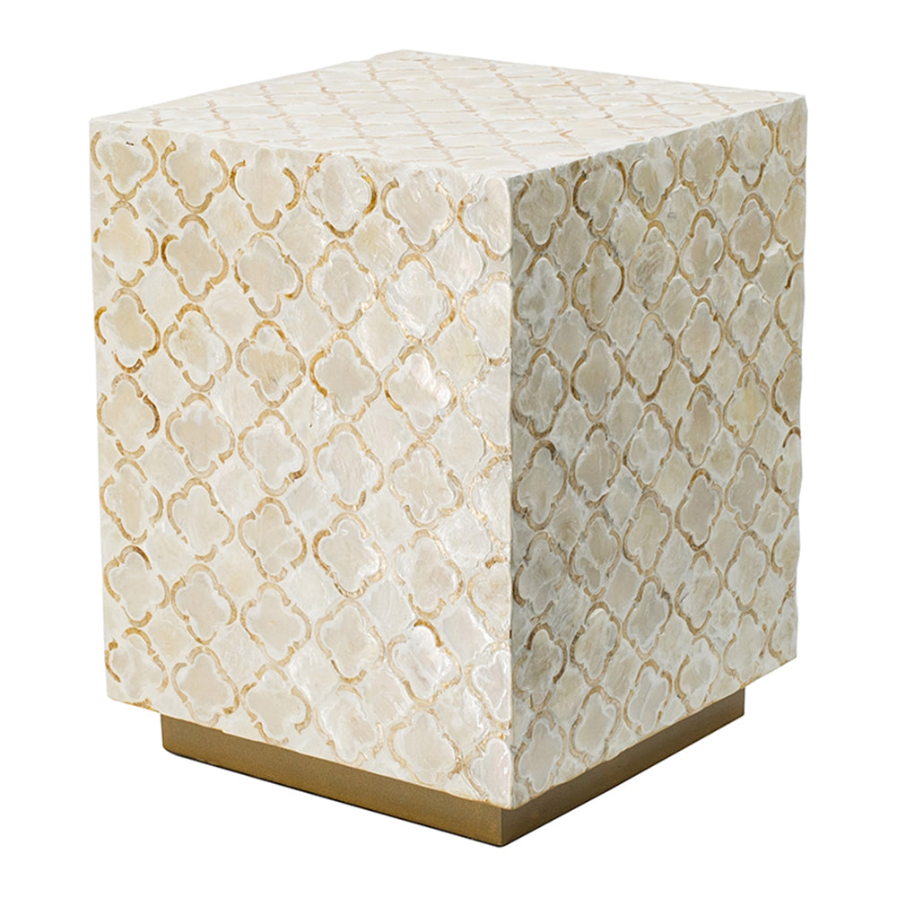 14x14x18" Square Capiz Stool, photo 3 of 10