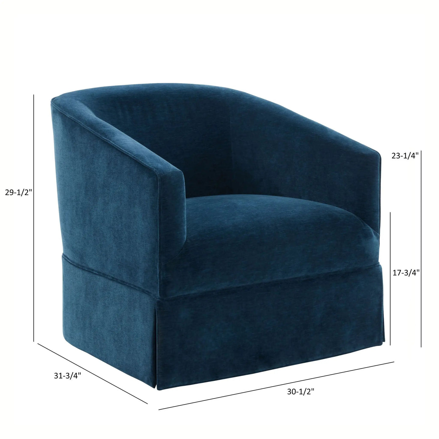 Elm - Skirted Swivel Chair by HouseOfZazla