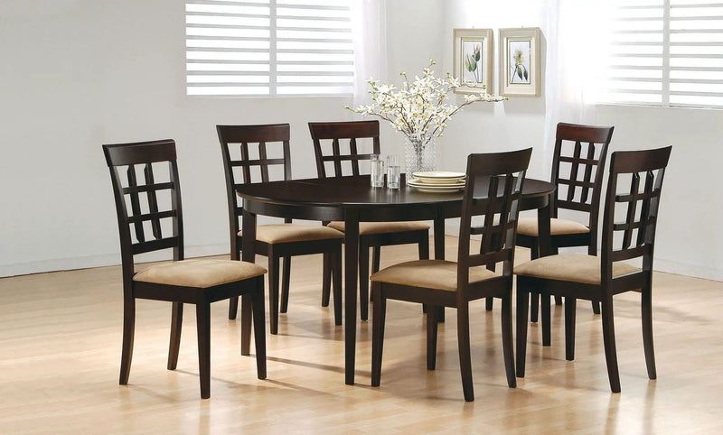 Gabriel Oval 60-inch Extension Leaf Dining Table Cappuccino by Unique Piece Furniture