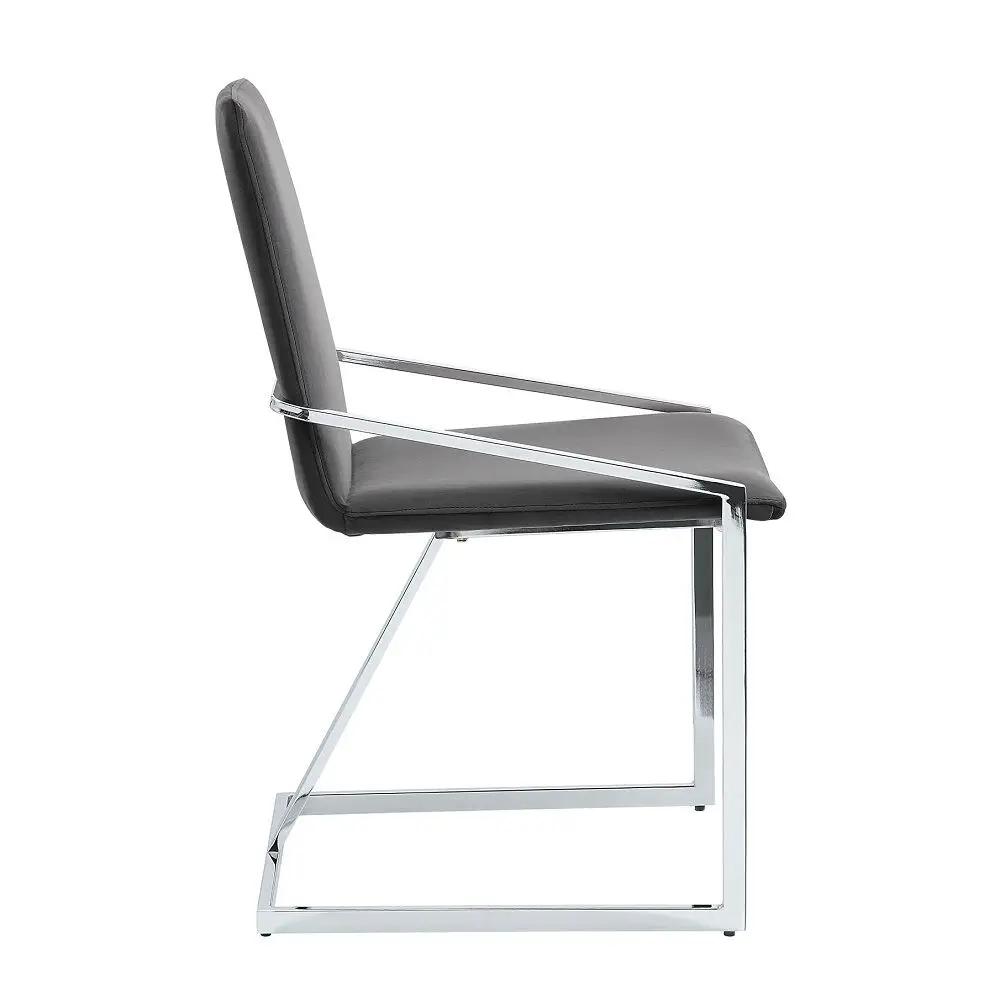 Zlatan - Side Chair (Set of 2) - Gray Velvet & Chrome – Stonetiledepot