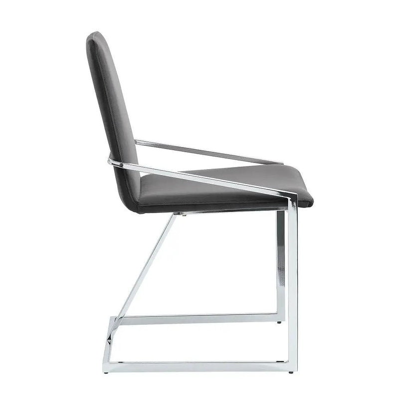 Zlatan - Side Chair (Set of 2) - Gray Velvet & Chrome by Unique Piece Furniture