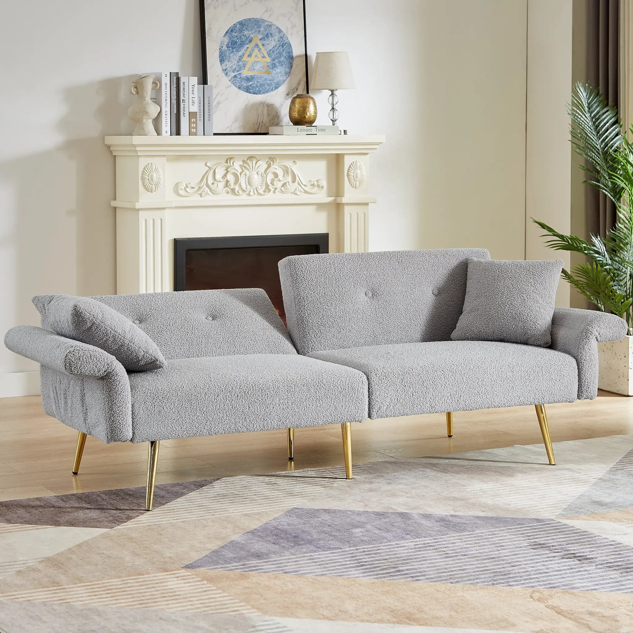 Modern Teddy Upholstered Accent Loveseat Sofa by HouseOfZazla