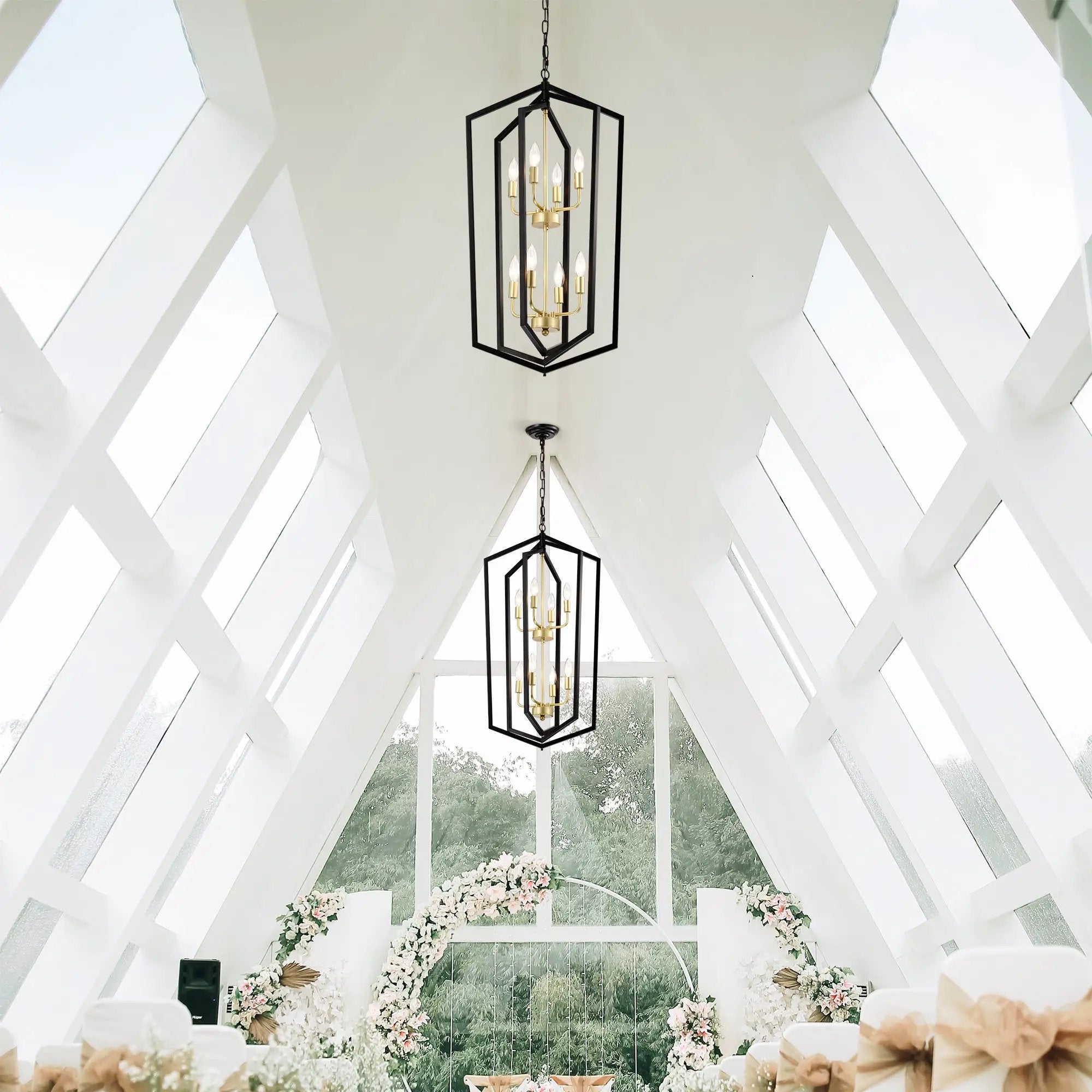 8-Light Lantern Tired Farmhouse Ceiling Hanging Light by HouseOfZazla