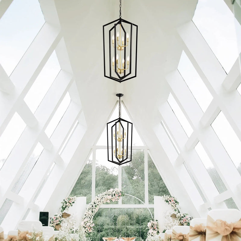 8-Light Lantern Tired Farmhouse Ceiling Hanging Light by HouseOfZazla