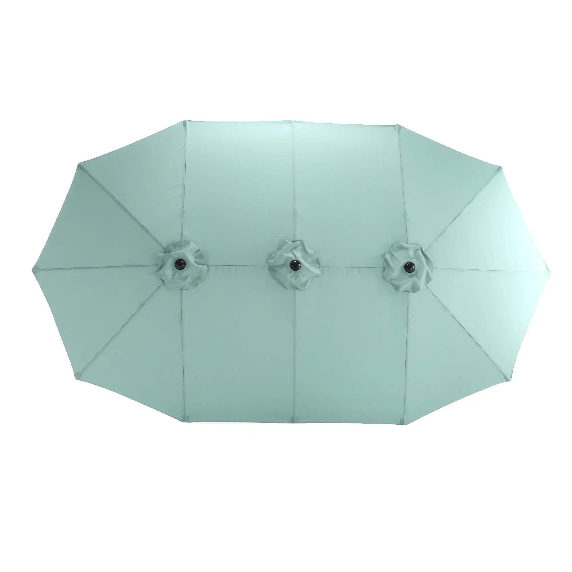 14.8 Ft Double Sided Outdoor Umbrella Rectangular Large with Crank (Light Green) (No Base) by HouseOfZazla