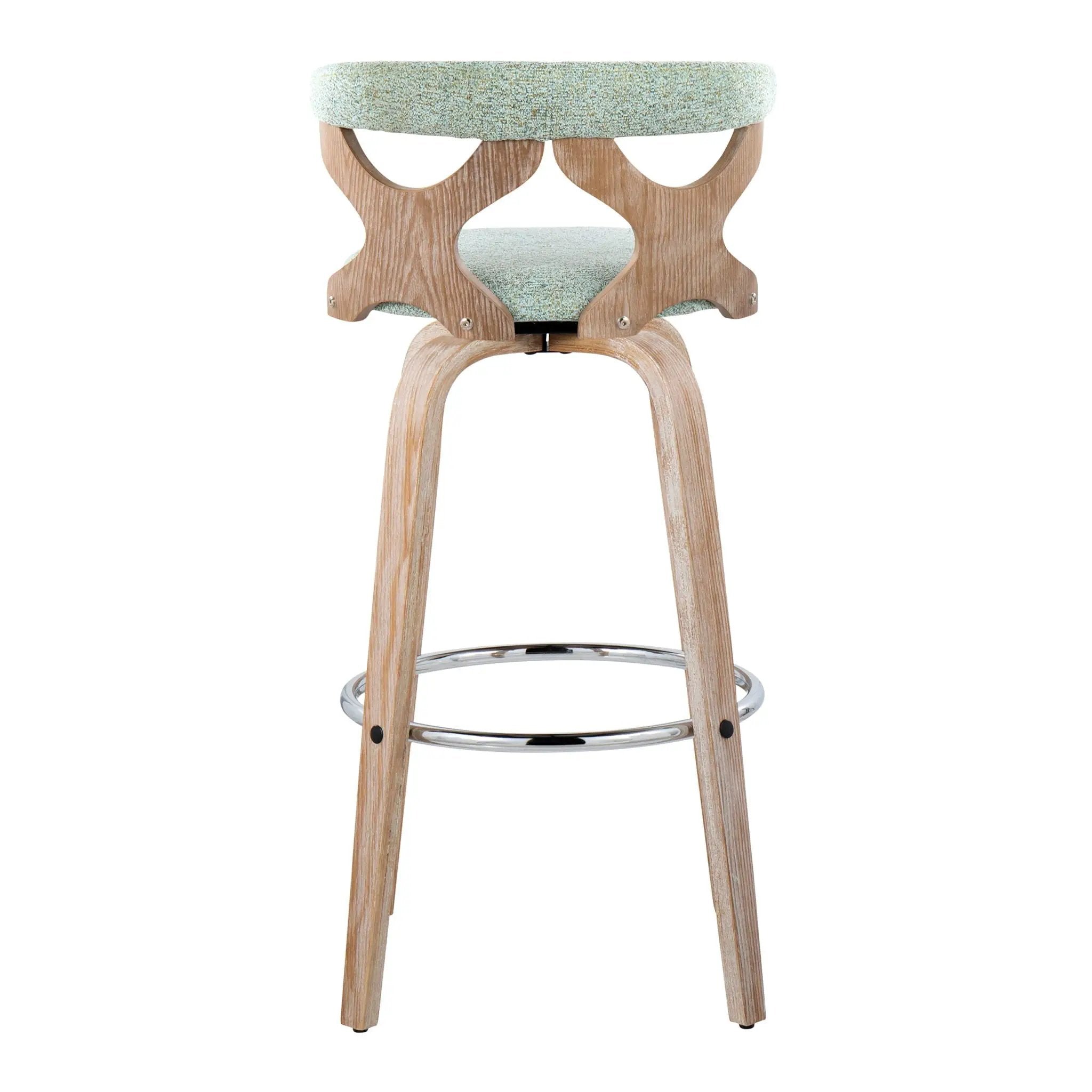 Gardenia - Contemporary Fixed Height Barstool With Swivel With Round Footrest (Set of 2) by HouseOfZazla