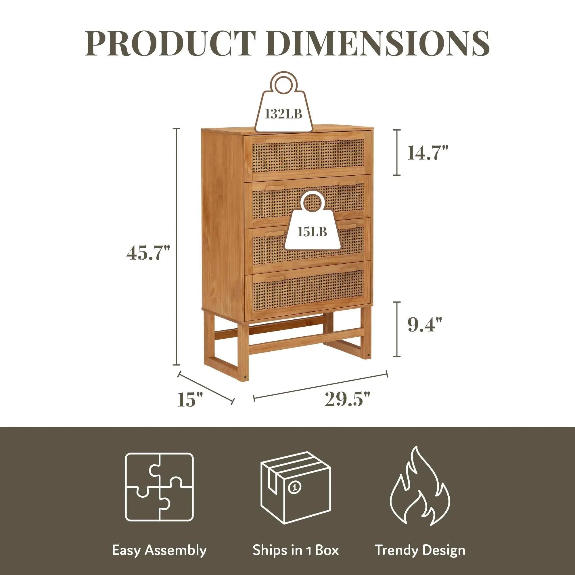 Talo - 4 Drawer Dresser - Natural by Unique Piece Furniture