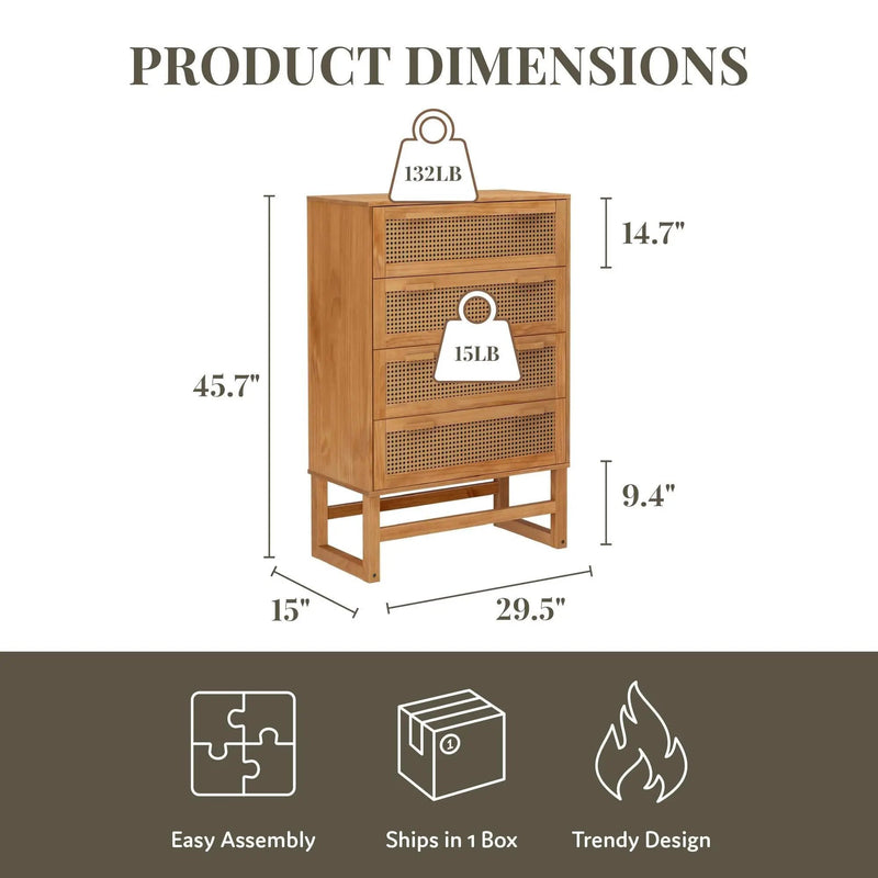 Talo - 4 Drawer Dresser - Natural by Unique Piece Furniture