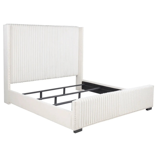 Natasha 65-inch Upholstered California King Bed Cream
