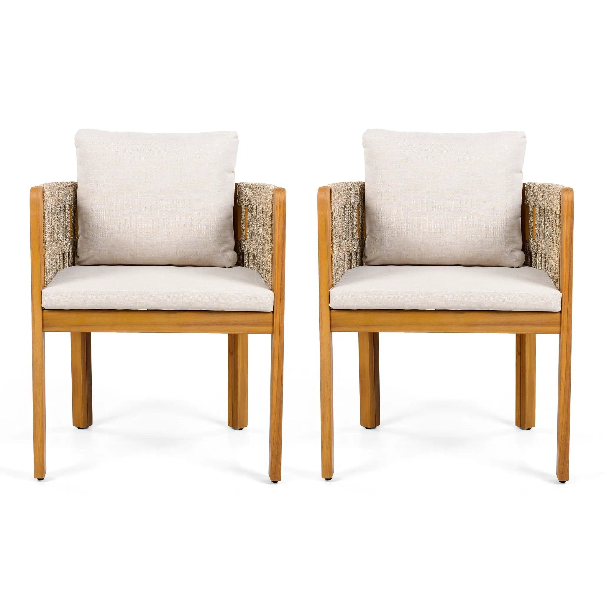 Outdoor Dining Chairs With Mix Rope Handles (Set of 2) by HouseOfZazla