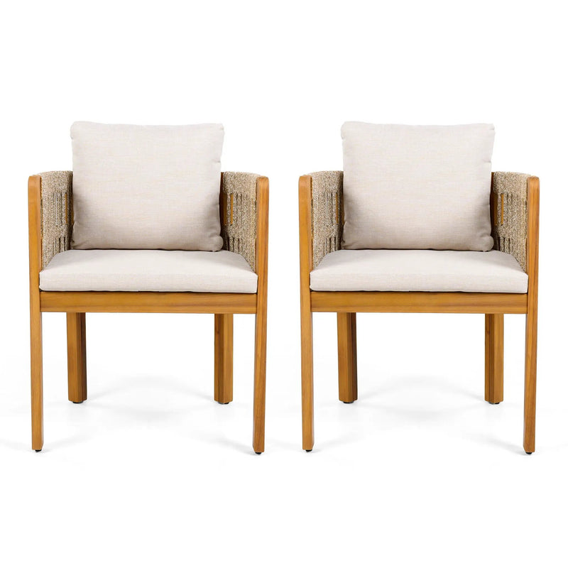Outdoor Dining Chairs With Mix Rope Handles (Set of 2) by HouseOfZazla