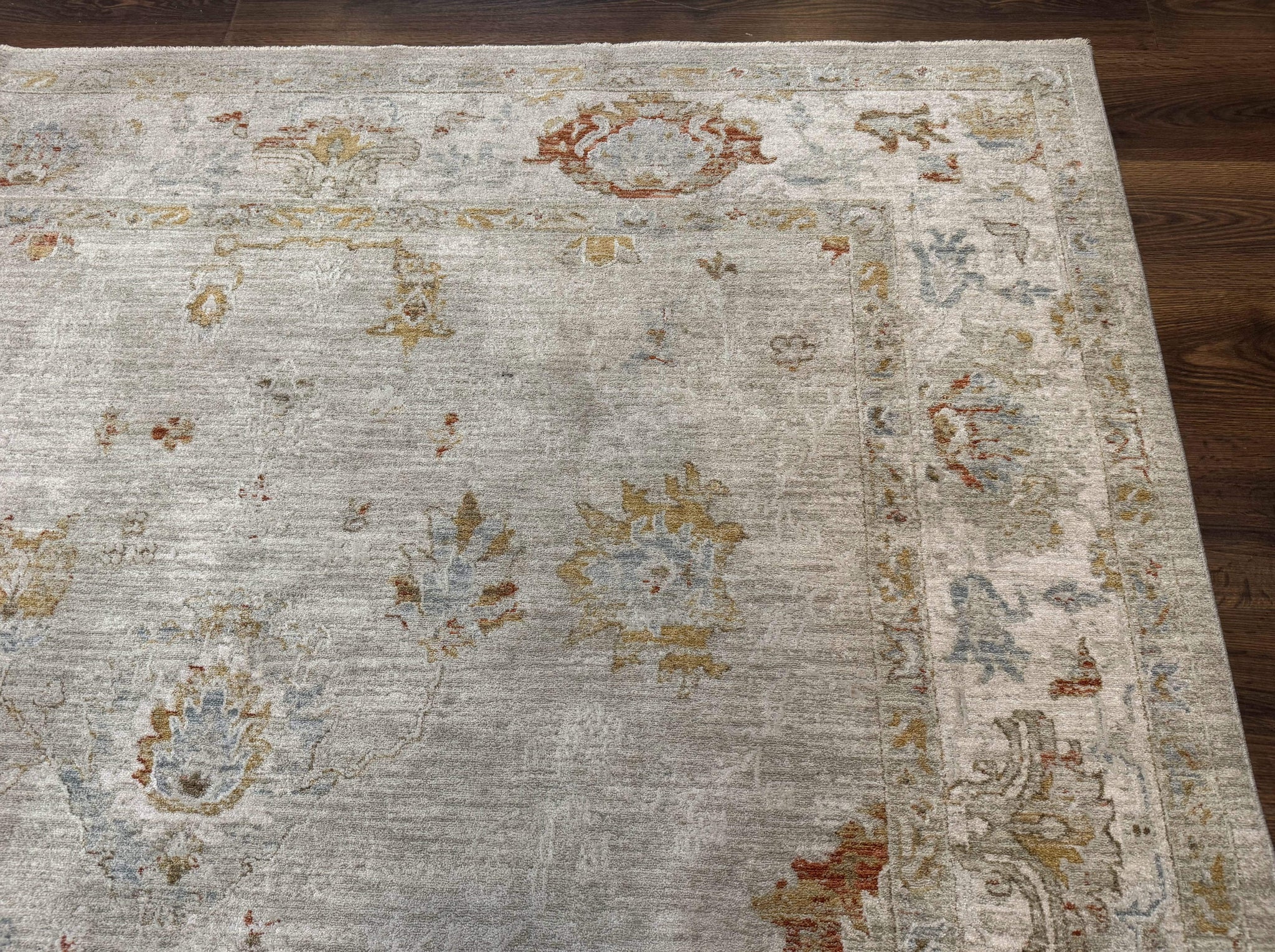 Modern Turkish Oushak Rug 7x9, Netural Colors by Jewel Rugs