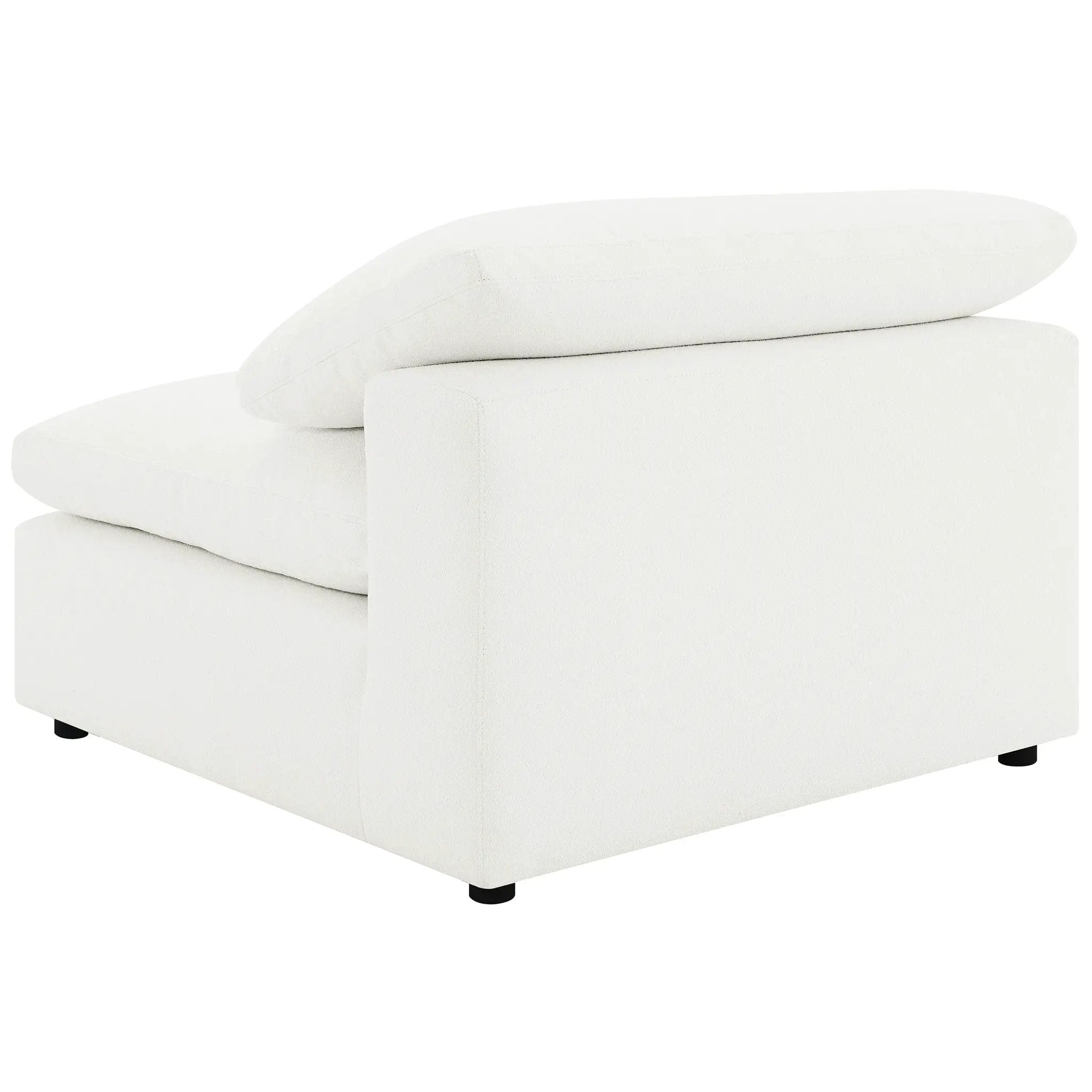 Raleigh Boucle Upholstered Armless Chair Ivory by Unique Piece Furniture