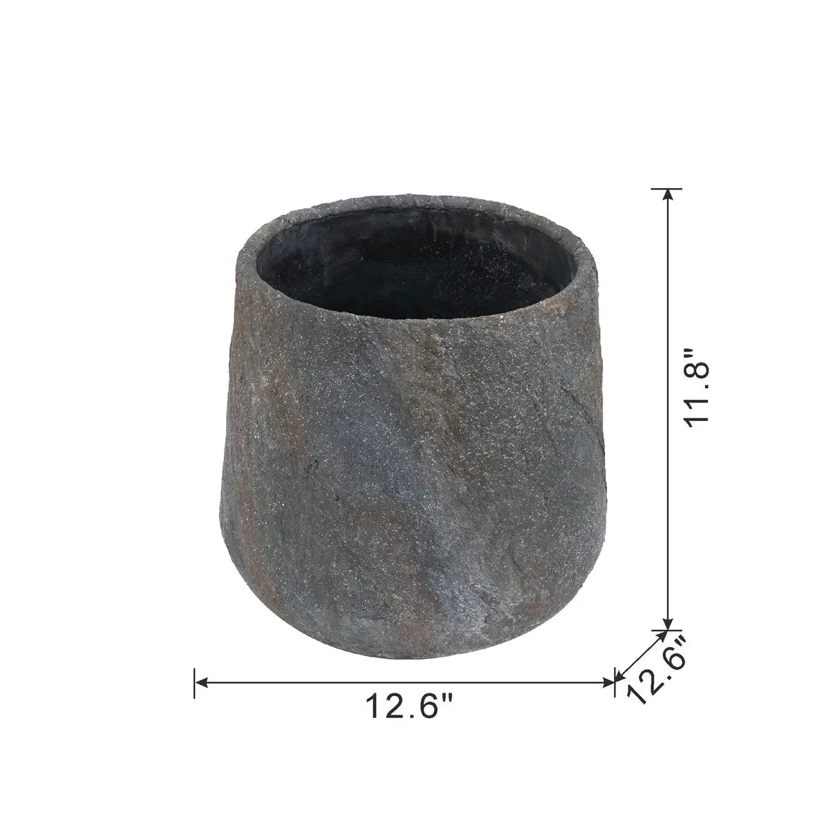 12.6x12.6x11.8" Cement Planter Small, Indoor Outdoor Garden Functional Decor by HouseOfZazla