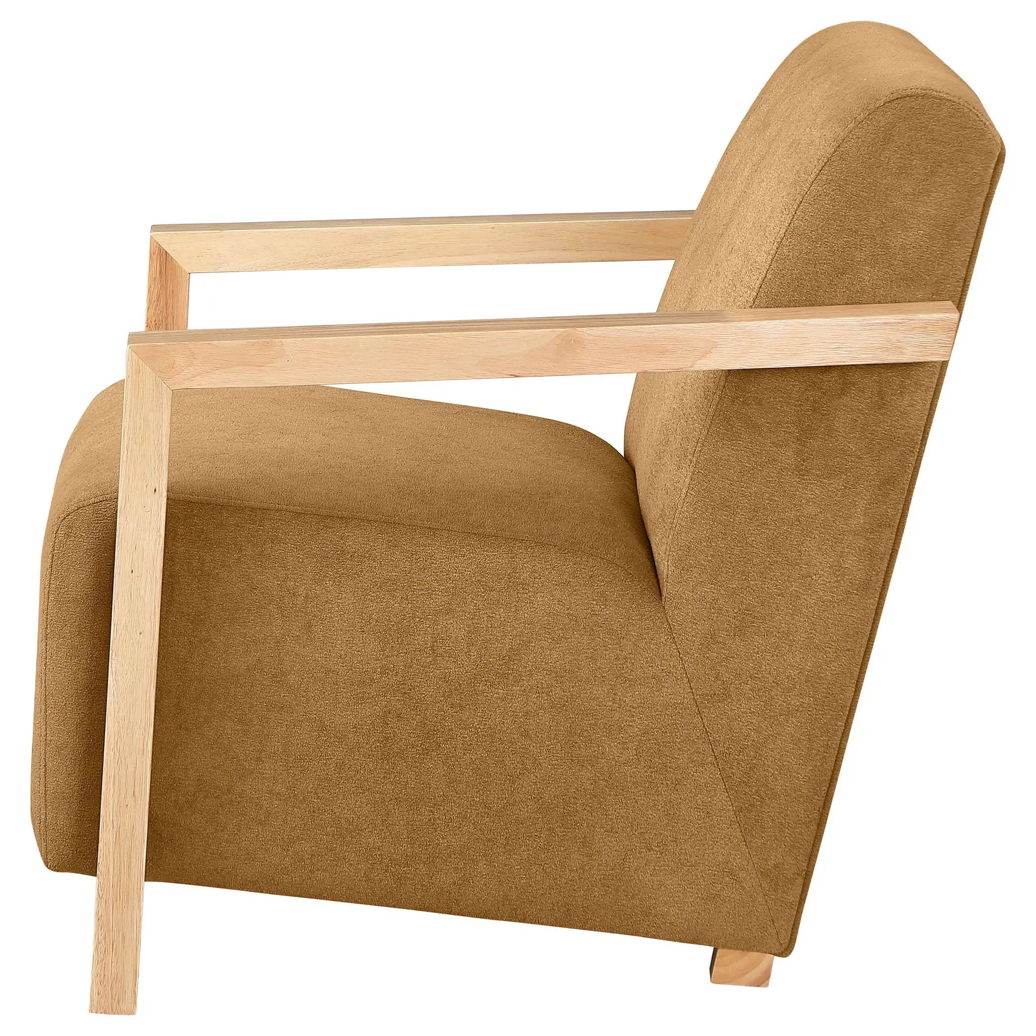 Diego Upholstered Accent Arm Chair with Wood Arms Honey by Unique Piece Furniture