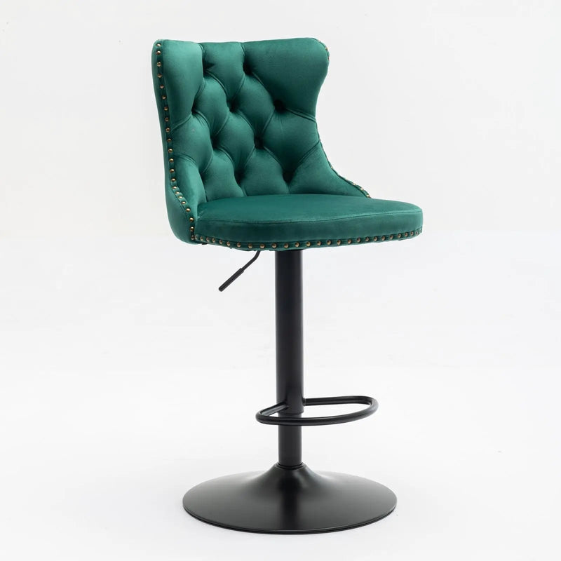 Swivel Barstools Adjusatble Seat Height, Modern Upholstered Bar Stools With Backs Comfortable Tufted For Home Pub And Kitchen Island (Set of 2) by Unique Piece Furniture