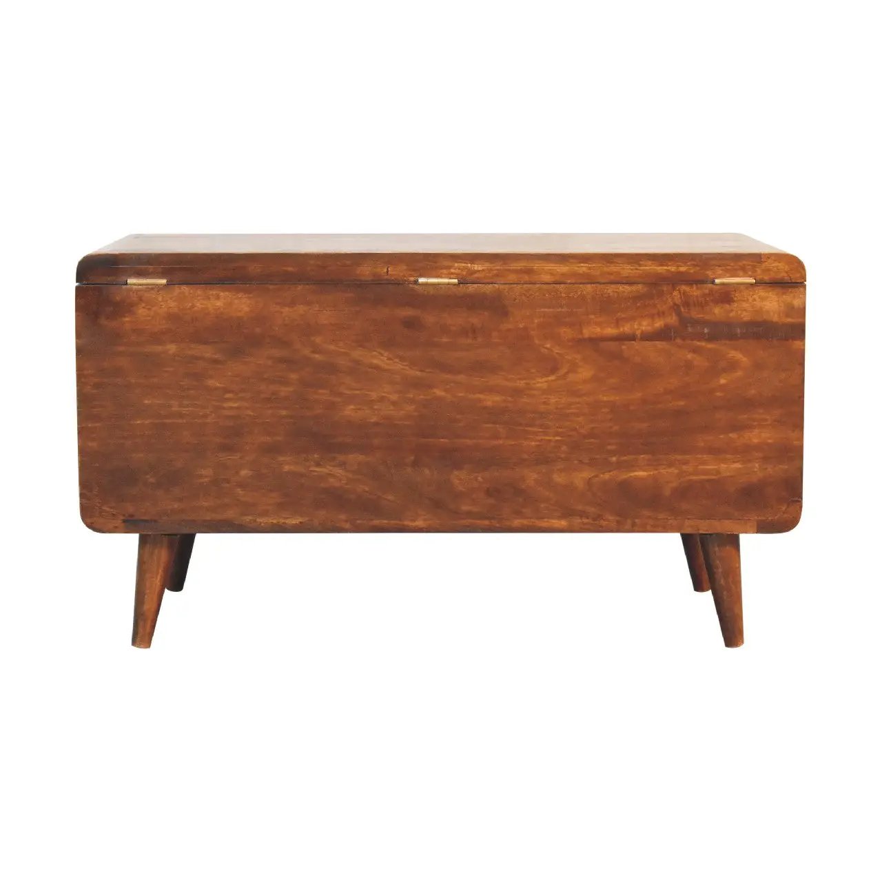 Solid Wood Curved Chestnut Blanket Box by HouseOfZazla