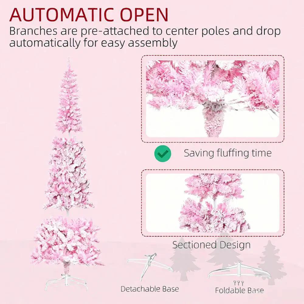 Snow Flocked Pencil Shape Artificial Christmas Tree by HouseOfZazla