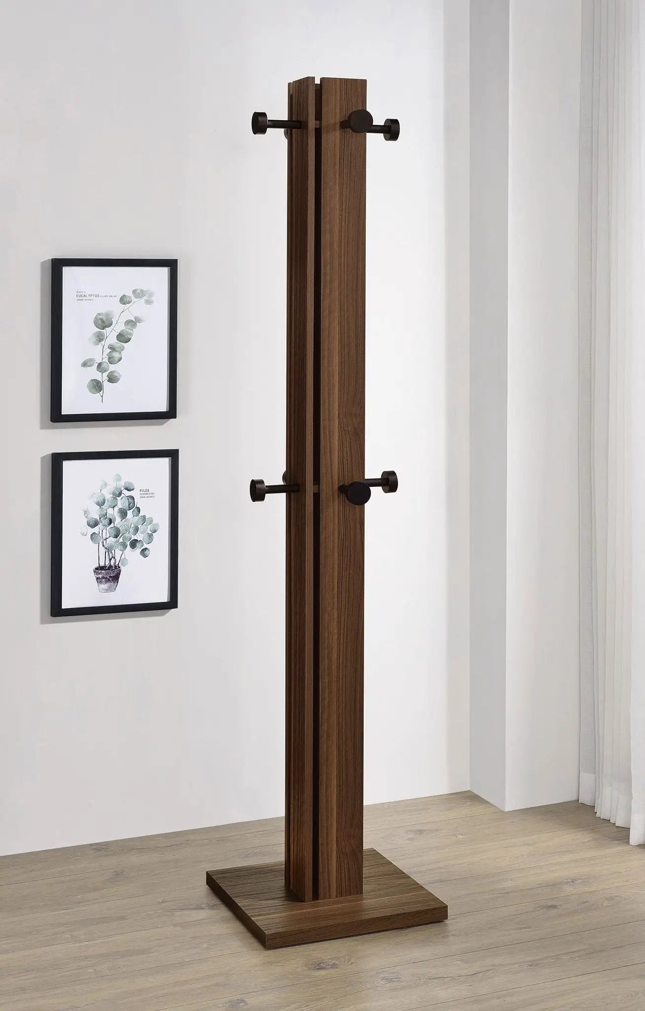 Rikkie Engineered Wood Coat Rack Walnut by Unique Piece Furniture