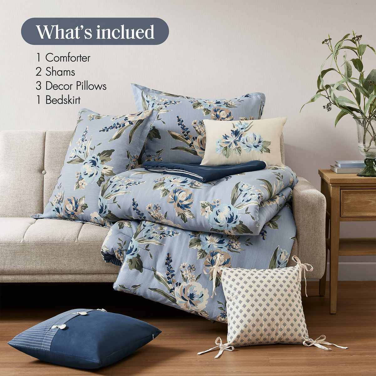 7PCS Cal King Vintage Floral Comforter Set, photo 3 of 10