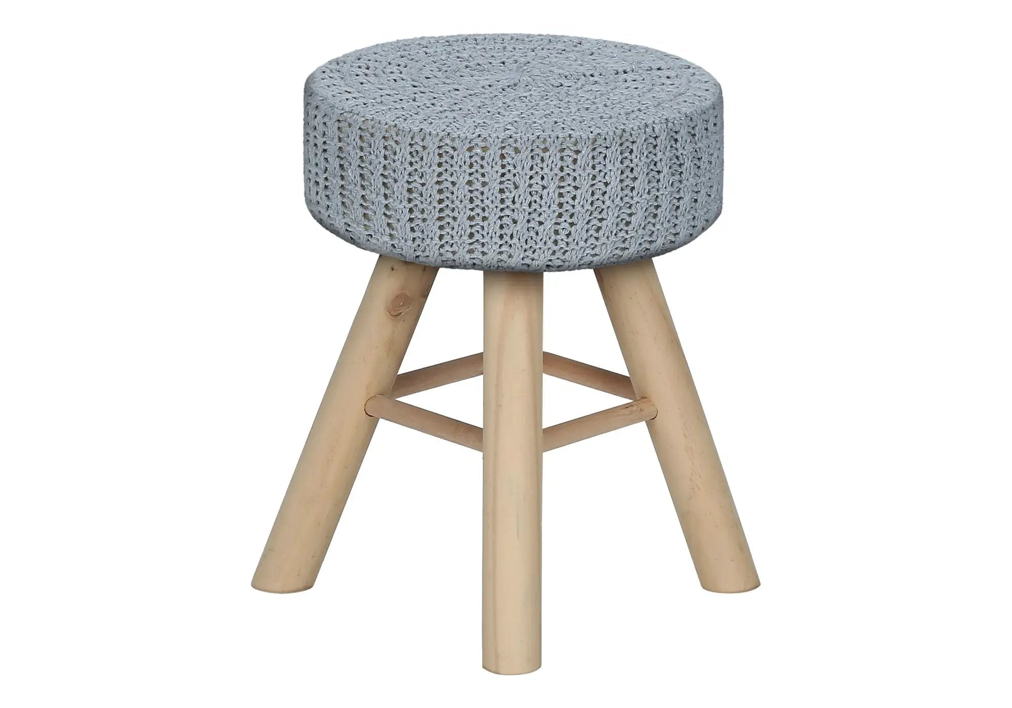 Ottoman, Pouf, Footrest, Foot Stool, Round, Natural Wood Legs, Contemporary, Modern by HouseOfZazla