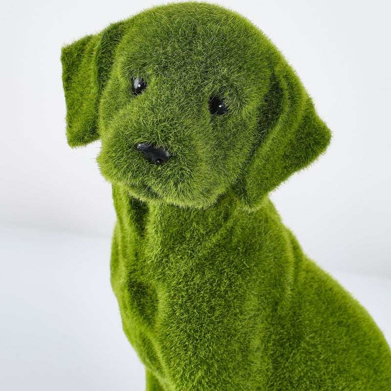 Flocked Dog Garden Statue with Weather Resistance - Green, photo 3 of 9