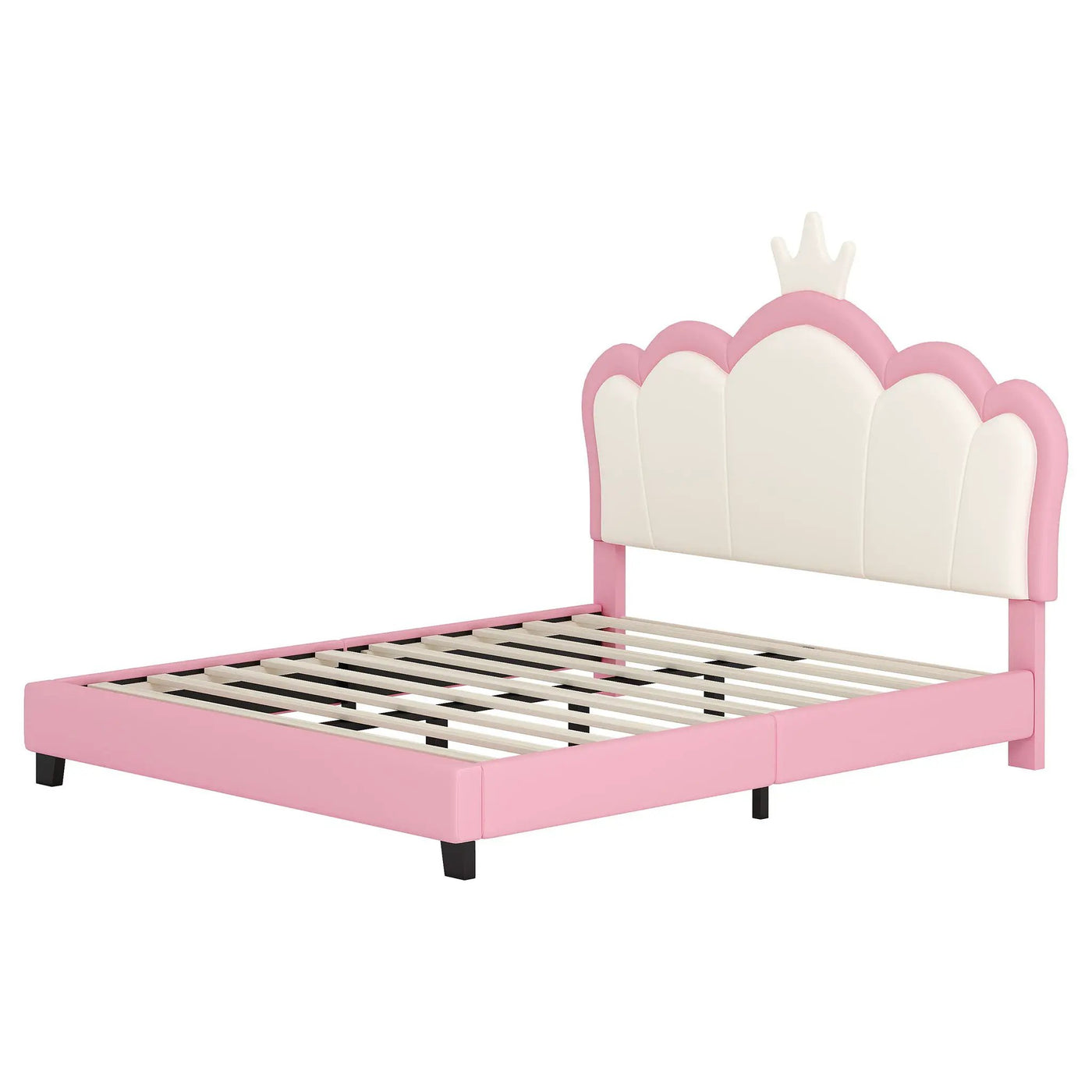 Upholstered Princess Platform Bed With Crown Headboard by HouseOfZazla