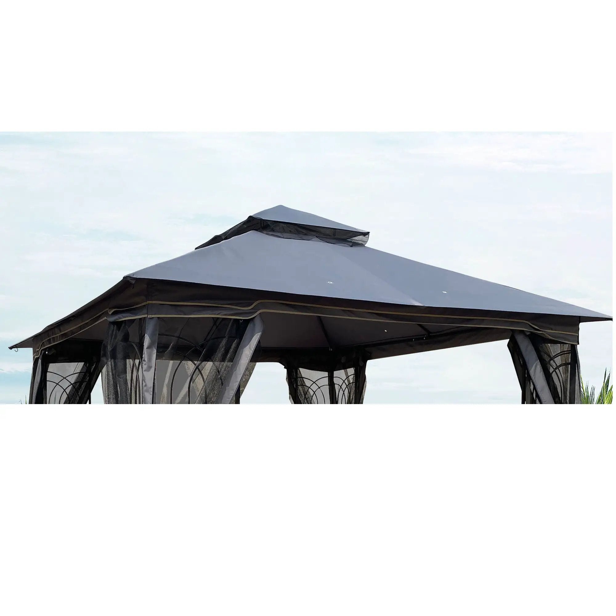 Patio Double Roof Gazebo Replacement Canopy Top Fabric by Unique Piece Furniture