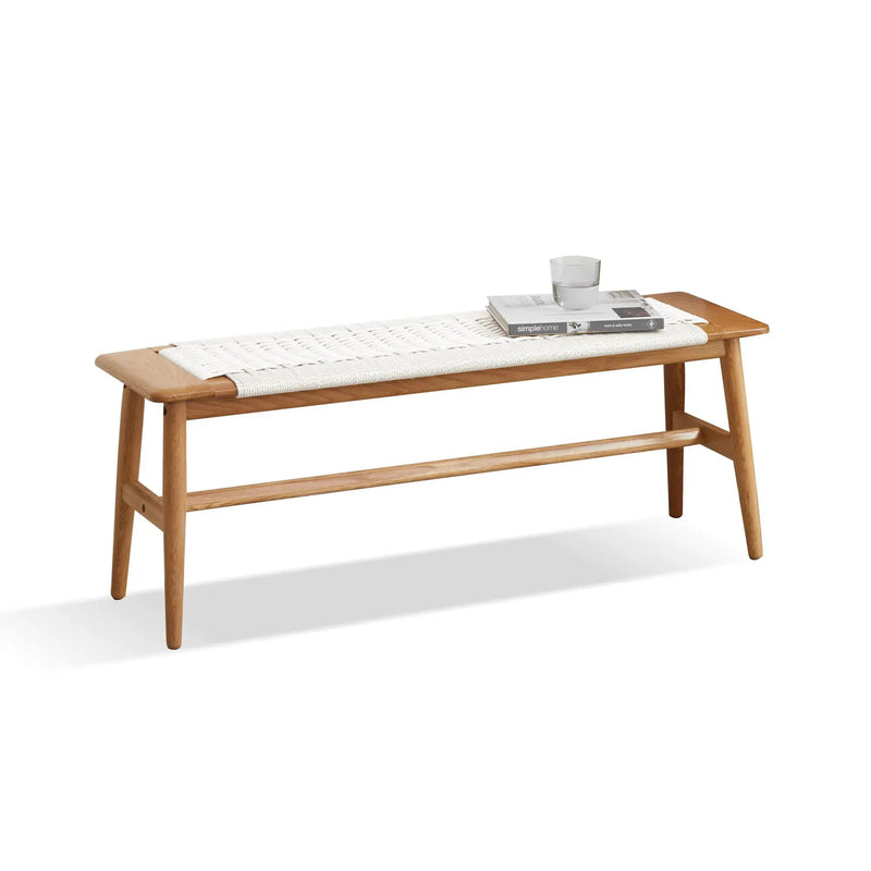 Design Dining Bench Bed Bench For Bedroom - White / Natural Oak by Unique Piece Furniture