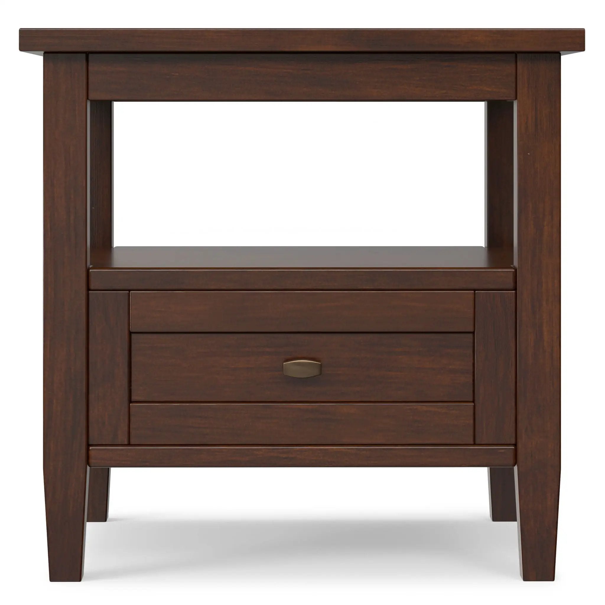Warm Shaker - End Table With Smooth Drawer Storage - Brown by HouseOfZazla